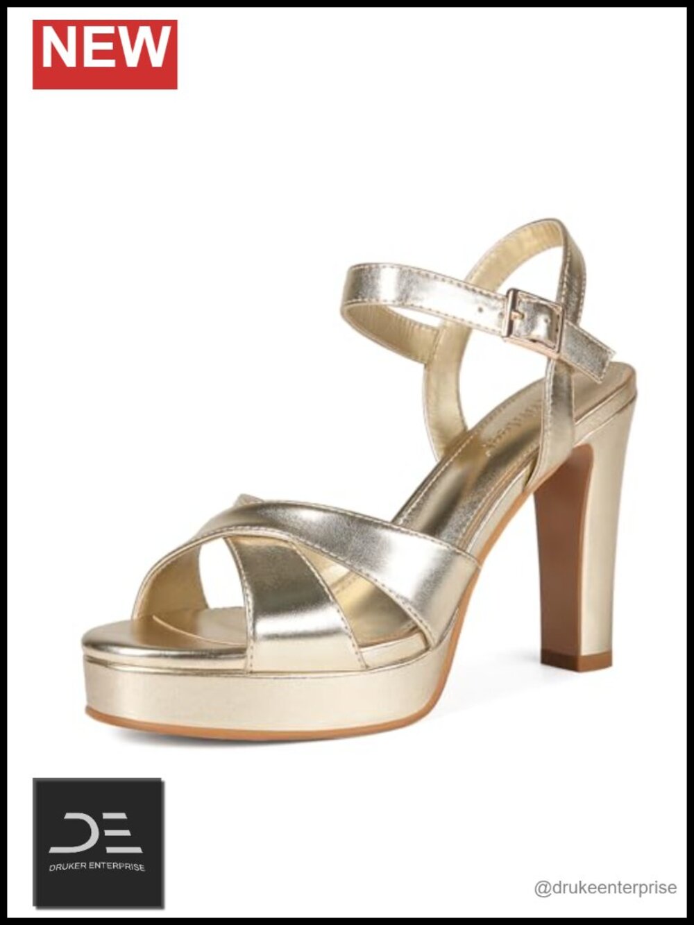 Women's Chunky Platform Heels Open Toe Ankle Strap Block Heel Sandals